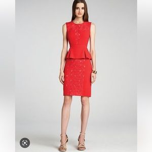 BCBGMaxAzria Red Peplum Dress